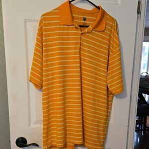 Nike Men's Yellow Striped Polo Shirt